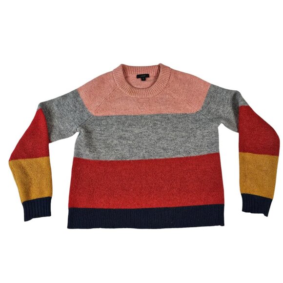 Striped J.Crew Womens Sweater Multicolor Medium Alpaca/Acrylic Blend - Picture 1 of 10